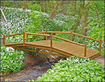 Kitchen Design Korner on Treated Pine Log Rail Bridge W White Cedar Posts   Railing