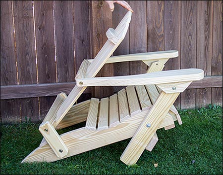 Treated Pine Folding Adirondack Chair w/Footrest