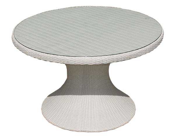 White Wicker Round Table Only