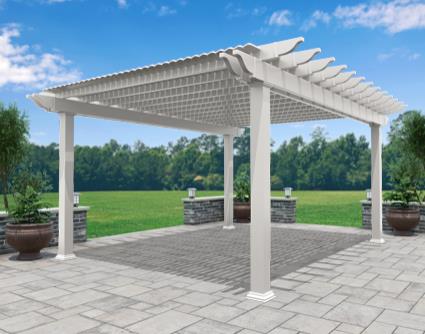 Print 12' x 16' Vinyl Louvered Pergola w/Aluminum Inserts