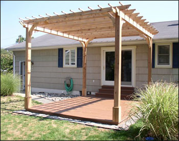 Custom 12 x 14 Cedar 2 beam pergola With taller posts (10’)