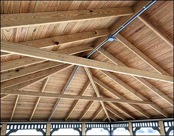 20 x 40 Treated Pine Rectangular Gazebo Shown Ceiling Shown.