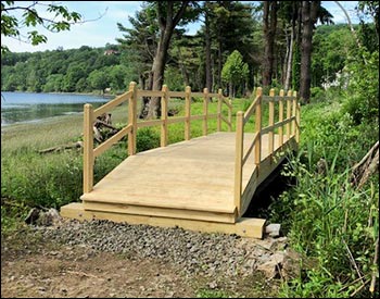 6 x 24 Double Rail Pedestrian Trail Bridge Shown (ANGLE 2).