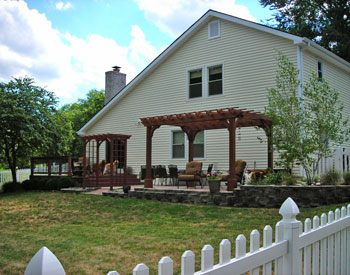 8 x 12 Cedar 2-Beam Pergola shown with Customer Supplied Stain