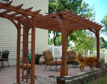 8 x 12 Cedar 2-Beam Pergola shown with Customer Supplied Stain