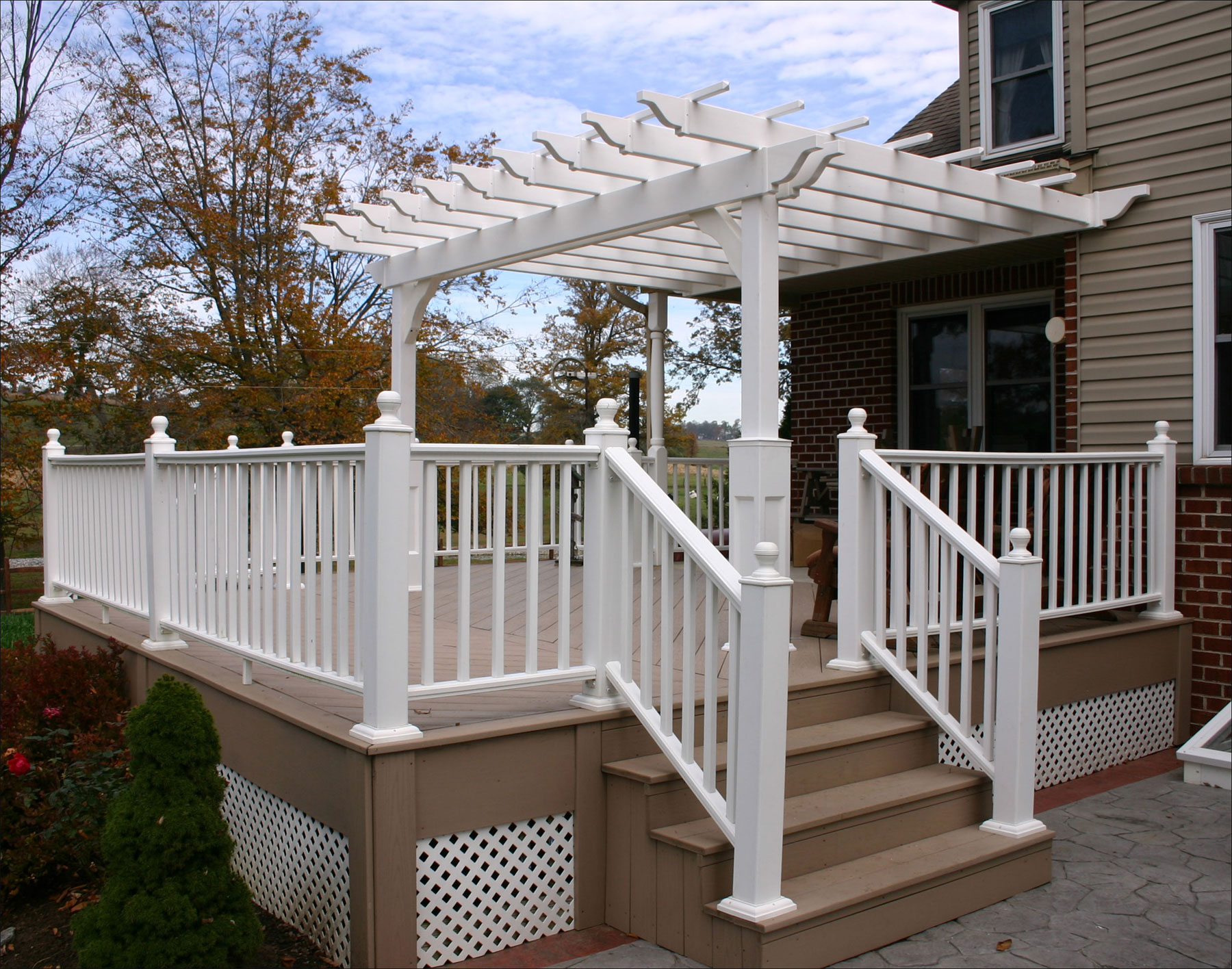 Gallery Photo 064 12 X 18 Vinyl 2 Beam Pergola With Wall Mount And 36 Post Trim 12 X 18 Vinyl 2 Beam Pergola With Wall Mount And 36 Post Trim 12 X 16 Vinyl Vintage Classic Wall Mount Pergola Selected Options No Deck Standard White Vinyl