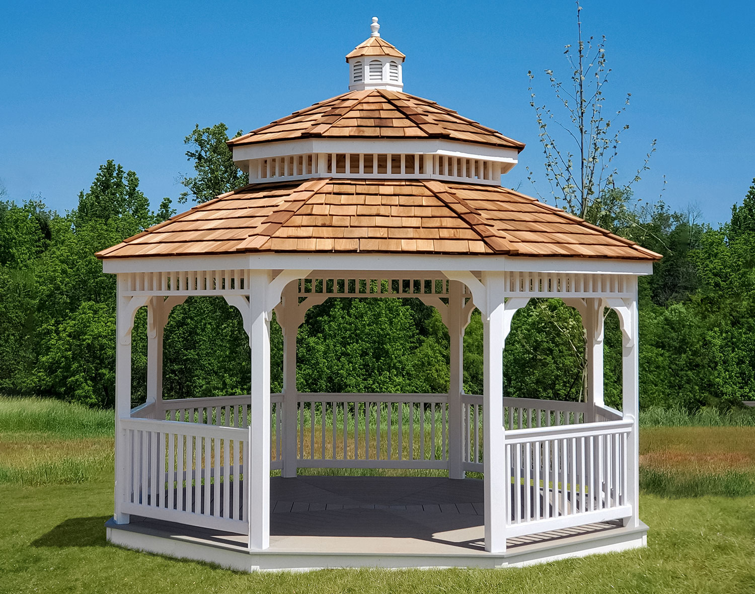 Customers Photo 14 Vinyl Octagon Double Roof Gazebo