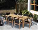 96" Teak Comfort Table and Captiva Chair Set