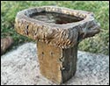 Concrete Distressed Wood Bird Bath