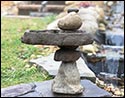 Concrete Natural Stacked Rock Bird Bath