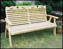 Treated Pine Crossback w/ Heart Garden Bench