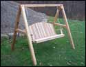 Red Cedar Blue Mountain Fanback Porch Swing w/A-Frame Swing Stand