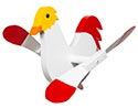 White Rooster Whirly Bird Spinner