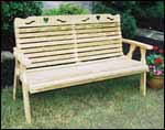 Treated Pine Crossback w/ Heart Garden Bench