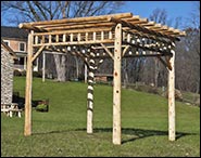 Rustic Log Garden Pergola