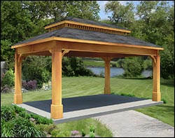 Rustic Eastern Hemlock Double Roof Ramada