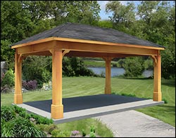 Rustic Eastern Hemlock Single Roof Ramada