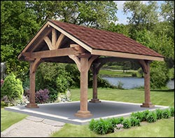 Rustic Douglas Fir Gable Roof Ramada