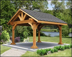 Rustic Eastern Hemlock Gable Roof Ramada