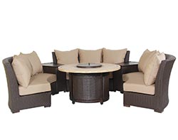 Wicker 6 Pc. Circular Sofa Set