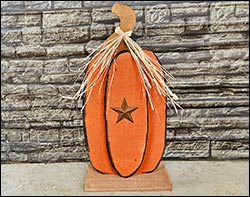 Rustic Pumpkin Decorative Sign w/ Star