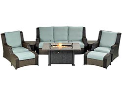Wicker 8 Pc. Fire Deep Seating Group