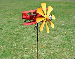 Sunlit Bi-Plane Wind Spinner