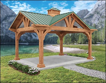 Rustic Red Cedar Grand Bay Gable Ramada