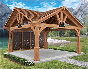 Rustic Red Cedar Grand Bay Gable Ramada