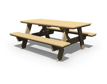 Treated Pine 6 Picnic Table w/ Attached Benches