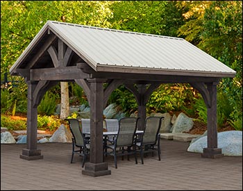 Rustic Douglas Fir Gable Roof Ramada