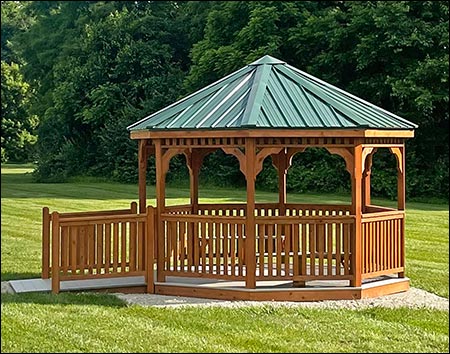 Red Cedar Single Roof Octagon Gazebos