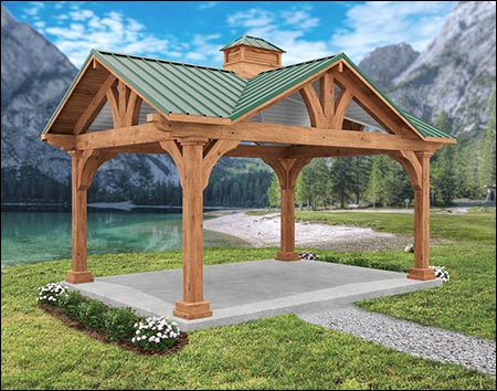 Rustic Red Cedar Grand Bay Gable Ramada