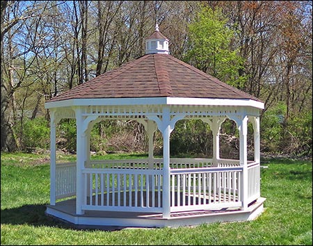 Vinyl Single Roof Octagon Gazebos