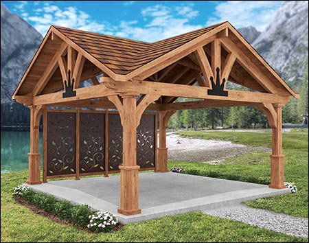 Rustic Red Cedar Grand Bay Gable Ramada