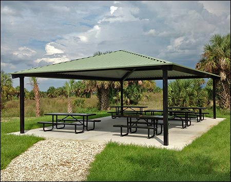 All Steel Single Roof Forestview (Square) Pavilions