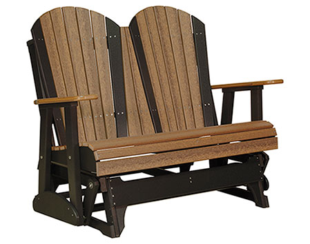 4 Poly Lumber Natural Finish Adirondack Glider