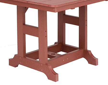 44" Garden Classic Lily Poly Lumber Square Table