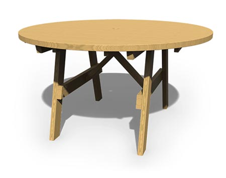 Treated Pine 54" Round Dining Table - ONLY