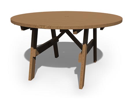 Treated Pine 54" Round Dining Table - ONLY