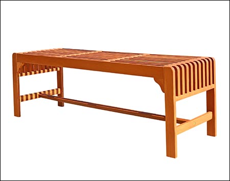 Eucalyptus Slatted Backless Garden Bench