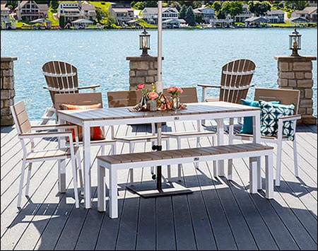 7 Pc. Poly Lumber/Aluminum Contemporary Dining Set