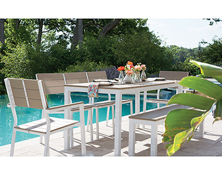 7 Pc. Poly Lumber/Aluminum Contemporary Dining Set