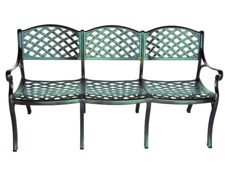 Aluminum Crossweave Triple Settee