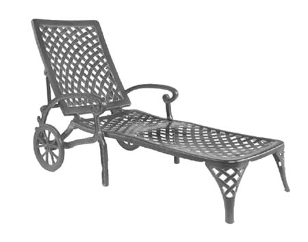 Aluminum Crossweave Chaise & Table Set