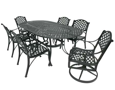 Aluminum Crossweave Oval Patio Collection