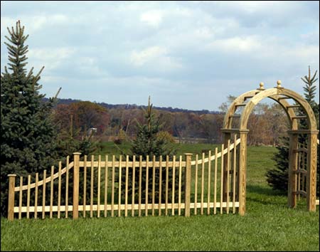 Treated Pine Low Picket Arbor Wings (Set of 2)