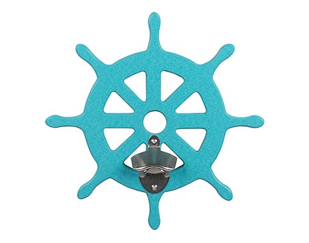 Wall Mount Bottle Opener - Ship Wheel