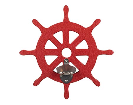 Wall Mount Bottle Opener - Ship Wheel