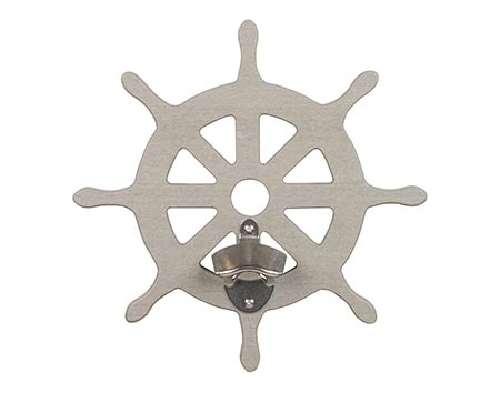 Wall Mount Bottle Opener - Ship Wheel